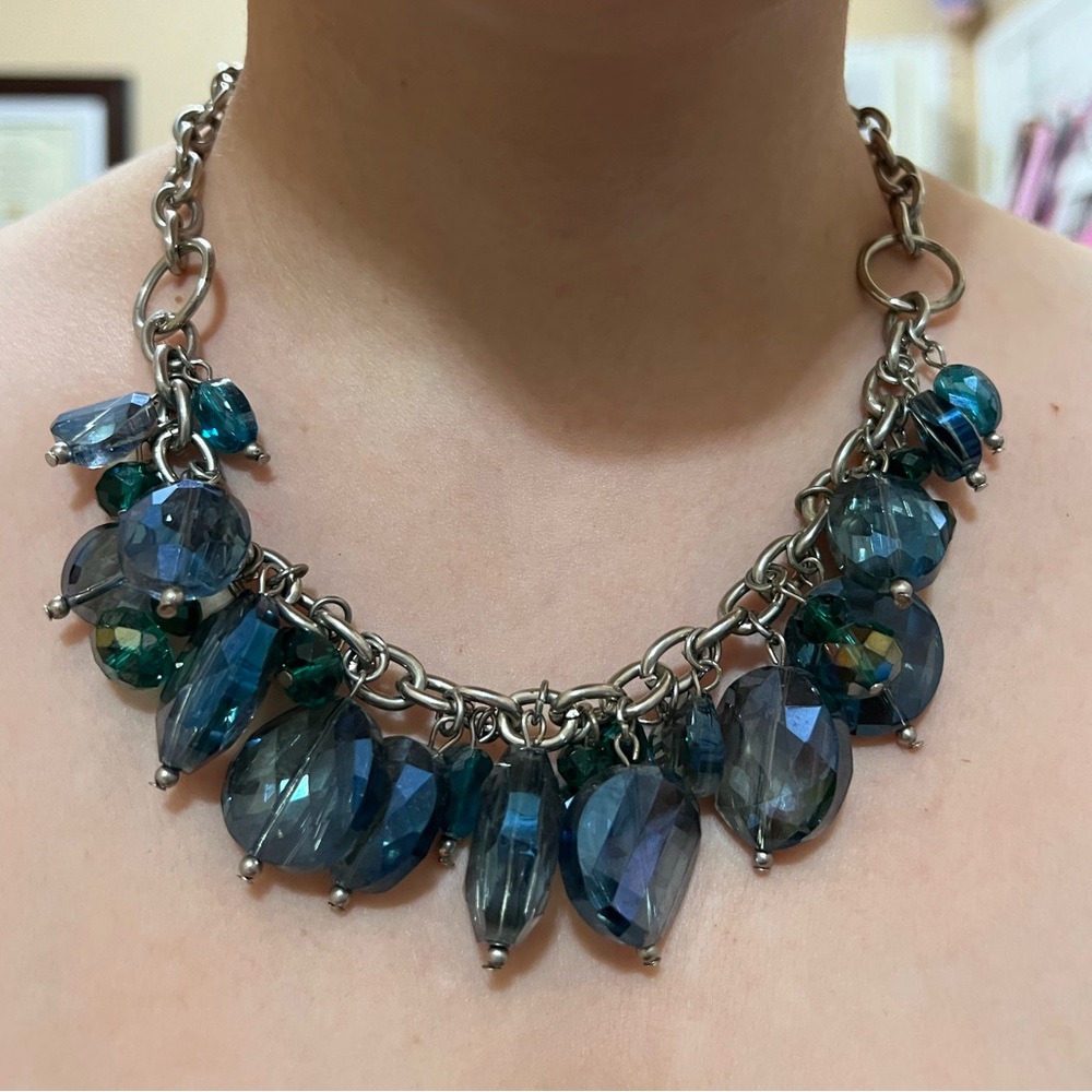 Blue statement necklace